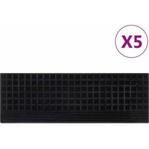 vidaXL Постелки за стъпала 5 бр 25x75 см гума (155638)