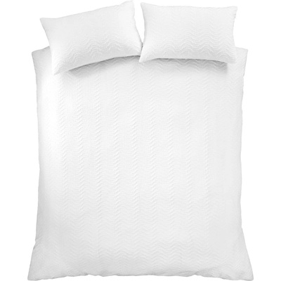 Catherine Lansfield Бяло единично крепово спално бельо 135x200 cm Heatset Wave - Catherine Lansfield (BD/59773/W/SQS/WH)