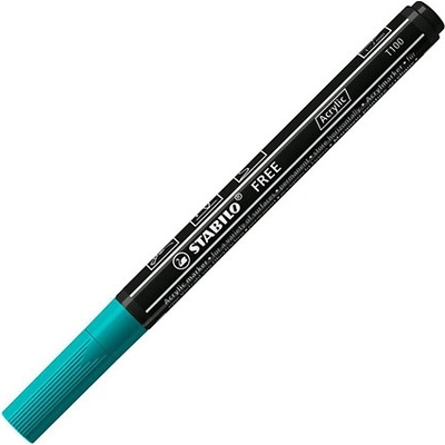 Stabilo Free Acrylic T100 kulatý hrot 1-2 mm modře zelený 452872