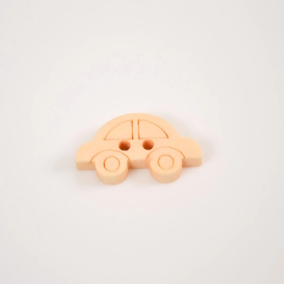 Dřevěný knoflík Handmade autíčko - balení 10 ks