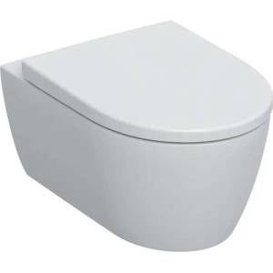 Geberit iCon - Окачена тоалетна чиния със седалка, Rimfree, SoftClose, алпийско бяло 501.663. JT. 1 (501.663.JT.1)