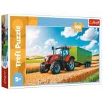 Trefl Puzzle 100 - Agricultural machinery - tractor with trailer Trefl 16494