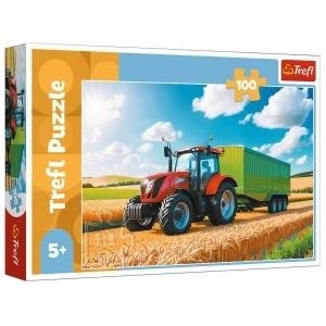 Trefl Puzzle 100 - Agricultural machinery - tractor with trailer Trefl 16494