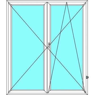 Ekosun Balkónové dveře Ekosun 6 Dvoukřídlé bez sloupku štulp 160x210 Bílá - Bílá