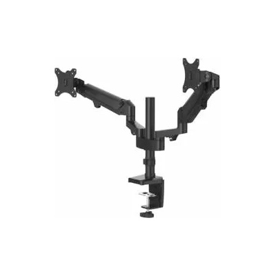 Hama Стойка за 2 монитора за бюро hama, Регулируема, Амортисьор, 13 - 32 инча, 12 кг, Черен, hama-118498