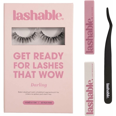 Lashable DIY umělé řasy Startovací Sada Darling trsové řasy 7-13mm + Lepidlo na řasy 5g + Fixátor 5g + Aplikátor na řasy 1ks – Zbozi.Blesk.cz