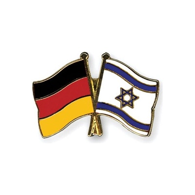 Odznak (pins) 22mm vlajka Nemecko + Izrael - farebný