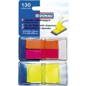 DONAU Indexing insert with dispenser DONAU PP 2x45x12mm mix of colors