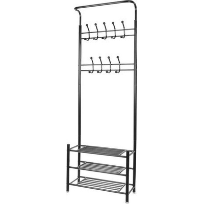 ISO TRADE Ruhhy 15744 Věšák na oblečení s třemi policemi na boty černý – Zboží Dáma