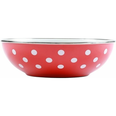 BELIS Smaltovaná miska veľká červená PUNTÍK 26 cm 2,5 l