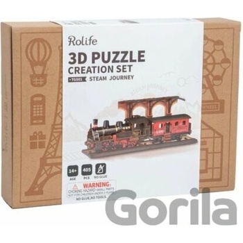 ROBOTIME Rolife 3D drevené puzzle Parná lokomotíva 405 ks