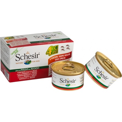 Schesir Adult Dog kuracie s hovädzím 4 x 85 g