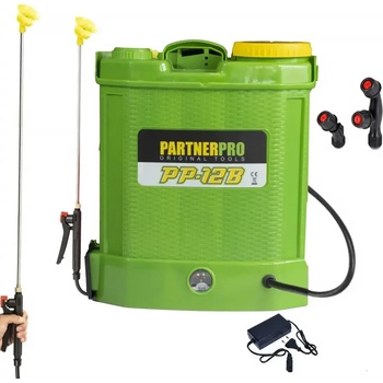 Акумулаторна пръскачка PARTNERPRO PP-12B - 12 л, 12V 8Ah, 3 дюзи (13680)