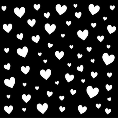 Stamperia Plastová šablona 12x12cm Srdíčka – Zboží Dáma