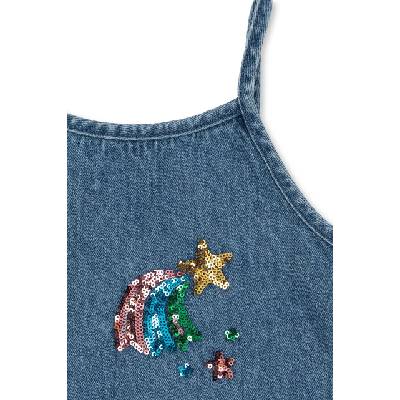 Konges Sløjd лятна рокля от деним MAGOT SEQUIN STRAP DRESS GOTS (KS106137.9BY2)