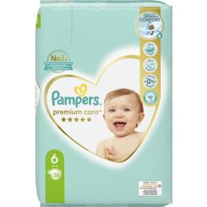 Pampers Premium Care Size 6 еднократни пелени 13-18 kg 38 бр