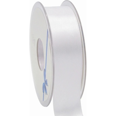 Oboustranná saténová stuha 25 mm x 25 m bílá