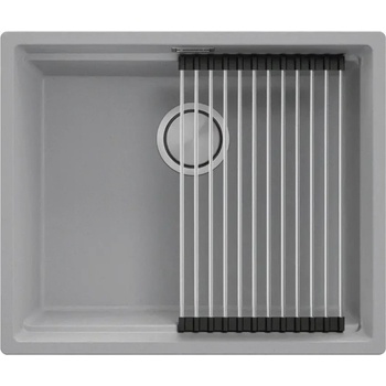 Твоят Стил Сива кухненска мивка за вграждане под плот Прага 60 Level 560 x 470 мм