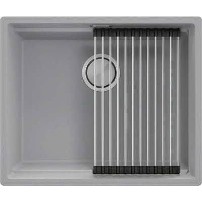 Твоят Стил Сива кухненска мивка за вграждане под плот Прага 60 Level 560 x 470 мм