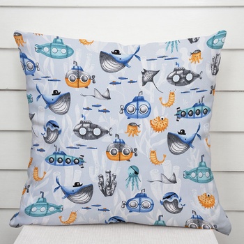 Biante Detská bavlna Sandra SA-673 Podmorský svet modrý 30 x 50 cm