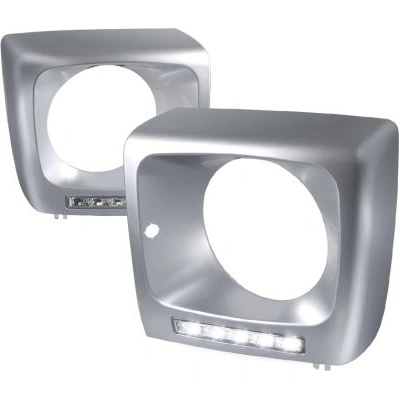 Дневни светлини за Mercedes W461 / W463 G-CLASS (1989-2010) - сребристи с хромирани дневни светлини