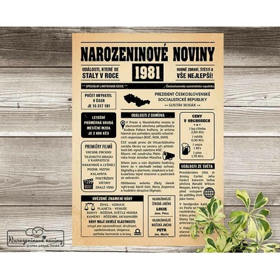 Narozeninové noviny 1981 - jednostranné - Blíženci, Černobílé