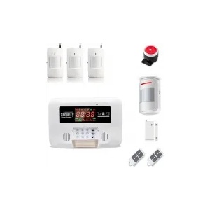  Ip-ap029-4 - безжична, gsm аларма за дома, 2.6" lcd дисплей, клавиатура, чувствителна на допир, 4 обемни датчика за движение, 1 МУК за врата, 2 дистанционни (ip-ap029-4)