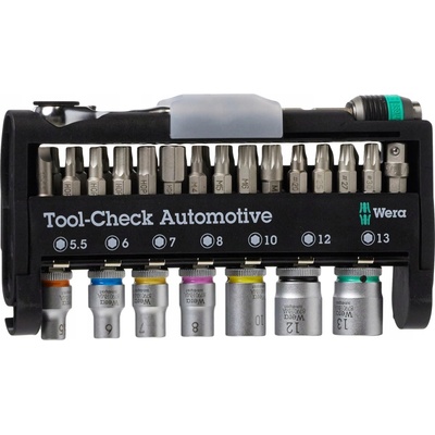 Sada bitů ráčny a držáku Wera 200995 Tool Check Automotive 1 38 ks