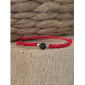 Kathryn' s bracelets Бебешка/детска гривна с червен конец и злато (БГЛЗ1)