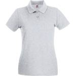 Fruit of the Loom lady-fit premium polo / Дамска поло тениска с къс ръкав - светлосив меланж xxl (16303061005)