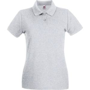Fruit of the Loom lady-fit premium polo / Дамска поло тениска с къс ръкав - светлосив меланж xxl (16303061005)