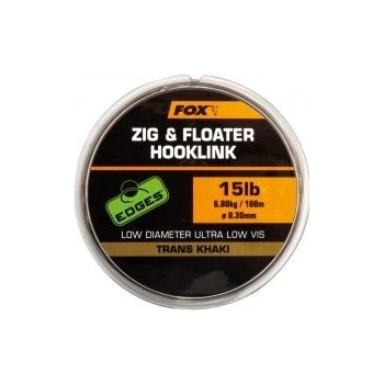 FOX Edges Zig & Floater Hooklink Trans Khaki 100 m 0,28 mm 5,44 kg