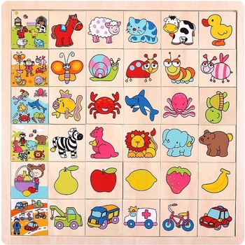 Image 1 of Pino Дървен пъзел Pino - Логическа игра, 6 теми (3910)