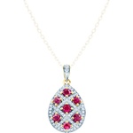 SAVICKI обеци: двуцветно злато. рубини. диаманти - savicki - 2 810,53 лв