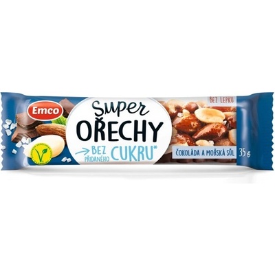 EMCO Super ořechy tyčinka čoko a mořská sůl 35g