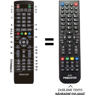 Diaľkový ovládač Emerx Sencor SLE 3260TCS