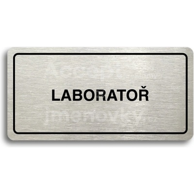 ACCEPT Piktogram LABORATOŘ - stříbrná tabulka - černý tisk