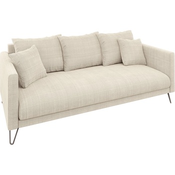 ROPEZ Кремав шенилов диван 200 cm Freya - Ropez (Freya Sofa 3os. tk. Flow 5 Czarny Metalowy Pręt)