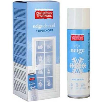 Spray 150ml dekorační sníh na okna se šablonami
