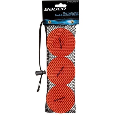 plasto Sadavýchpukov Bauer FLOOR HOCKEY PUCK ORANGE 3 PACK oranžová čierna