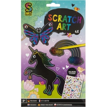 Škrabacie obrázky so samolepkami 4ks