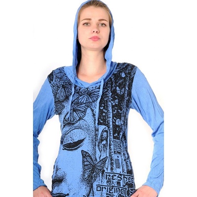 Mikina Sure s kapucí Buddha modrá