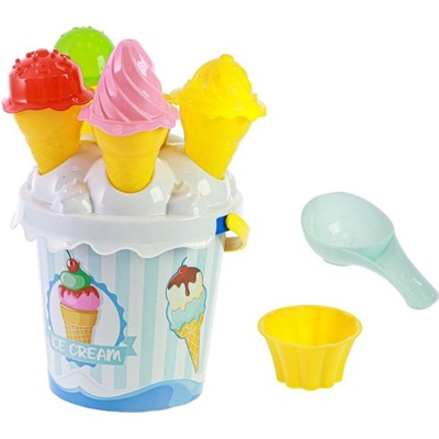 Mikro Комплект за пясък 27см сладолед син 15бр