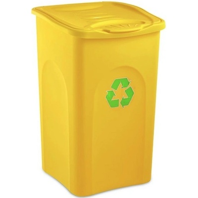 Manutan Plastový odpadkový kôš BEGREEN na triedený odpad, 50 l, žltý