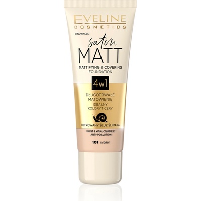 Eveline Cosmetics Satin Matt Tónovací krém s matným efektem 101 Ivory 30 ml