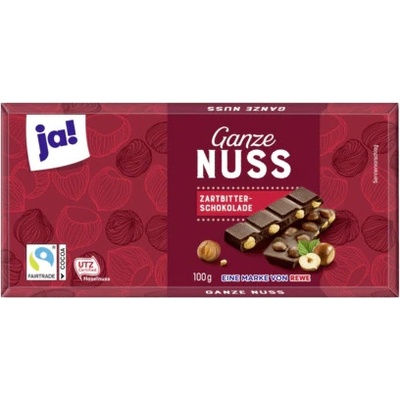 JA! Ganz Nuss Zartbitter Schokolade 100 g