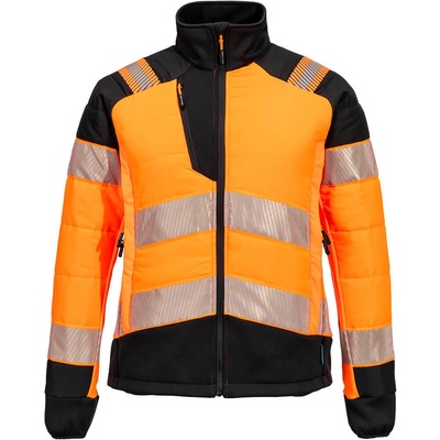 PortWest HI-VIS PW3 BAFFLE T171 dámská reflexní hybridní bunda HV oranžová/černá