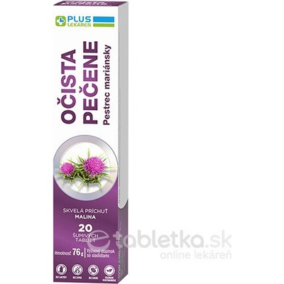 Plus Lekáreň Očista pečene šumivé tabliet s príchuťou malina 20 ks