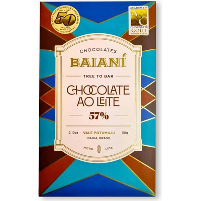 Baianí Chocolates 57% mléčná čokoláda Dark milk 58 g
