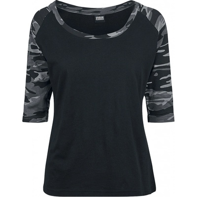 Urban Classics Ladies 3/4 Contrast Raglan Tee black darkcamo – Zboží Dáma